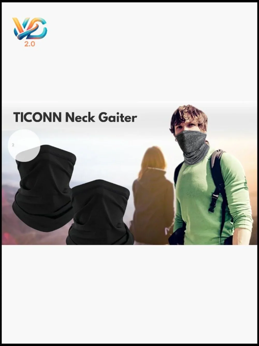 Men's Neck Gaiter Scarf Breathable Sun Windproof for Skiing Hiking Cycling